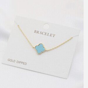 Clover Lucky Bracelet for Women one leaf Bracelet Cute Bracelets Jewelry - Blue